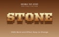 Stone text, Brown background, 3d style editable text effect