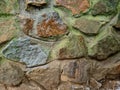 Stone texture with green moss Royalty Free Stock Photo