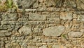 Stone texture and layout of Sirsukh wall in Taxila reflect Kushan design and structural order Royalty Free Stock Photo