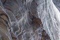 Stone texture in snow and ice. Mountain wall. Rock texture. Royalty Free Stock Photo