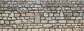 Stone textured long made of mesh and stones background wall horizontal facade