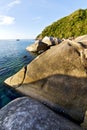 stone in thailand kho tao bay abstract of a blue lagoon south Royalty Free Stock Photo