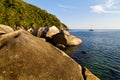 Stone thailand kho tao bay abstract of a blue lagoon Royalty Free Stock Photo