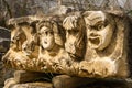 Stone Theater masks in Myra Ancient City. Demre, Antalya, Turkey Royalty Free Stock Photo