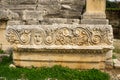 Stone Theater masks in Myra Ancient City. Demre, Antalya, Turkey Royalty Free Stock Photo