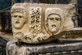 Stone Theater masks in Myra Ancient City. Demre, Antalya, Turkey Royalty Free Stock Photo