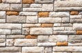 Stone tile brick wall texture surfase cement brown Royalty Free Stock Photo
