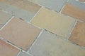 The sidewalk is paved with stone tiles Royalty Free Stock Photo