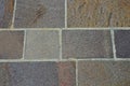 The sidewalk is paved with stone tiles Royalty Free Stock Photo