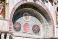 Tile stone made into an art display on St. Mark`s Basilica in Venice. Royalty Free Stock Photo