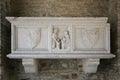 Stone tomb in Basilica in Aquileia Royalty Free Stock Photo