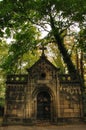 Stone tomb on Olsany Cemetery in Prague Royalty Free Stock Photo