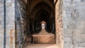 A stone tomb in the ruins of the ancient Adina Masjid mosque in the village of Pandua