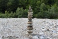 Stone tower on the beach Royalty Free Stock Photo