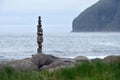 A Stone Tower built on the beach Royalty Free Stock Photo