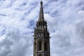 Stone tower detail of the a historical Matthias church with blue sky background Royalty Free Stock Photo