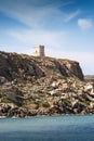 Ancient stone tower on a hill Royalty Free Stock Photo