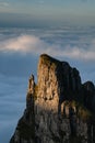 Stone tower in the landscape of the funnel canyon, in the Santa Catarina mountains, southern Brazil