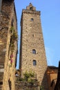 Stone Tower Medieval Town San Gimignano Italy