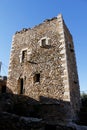 Stone tower at the medieval village of Vathia