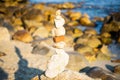 Stone tower by the sea, balance, balance, inner peace