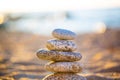 Stone tower by the sea, balance, balance, inner peace Royalty Free Stock Photo