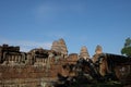 Stone towers of a medieval Khmer temple. Baray eastern Mebon Royalty Free Stock Photo