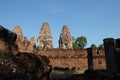 Stone towers of a medieval Khmer temple. Baray eastern Mebon Royalty Free Stock Photo