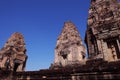 Stone towers of a medieval Khmer temple. Baray eastern Mebon Royalty Free Stock Photo