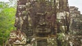 Stone towers of the old temple with a faces. 12th - 13th century. Cambodia, Angkor, Bayon