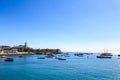 Stone town Zanzibar seen from the water Royalty Free Stock Photo