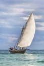 Dhow is a wooden vessel used to transport goods from one place to another Royalty Free Stock Photo