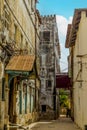 The capital of tanzania, Stone Town. Narrow street oof the town