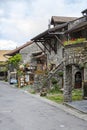Stone townhouses by the street in Yvoire