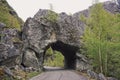 Stone tunnel in the mountains - Norway