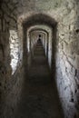 Stone Tunnels. Narrow balcony corridor Royalty Free Stock Photo