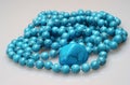 Stone turquoise and a beads Royalty Free Stock Photo