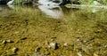 Stone under crystal clear water of Ganga River