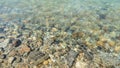 Stone under transparent water