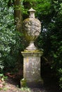 Stone Urn Statue, Mottisfont Abbey, Hampshire, England. Royalty Free Stock Photo