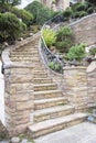 Stone Veneer Facade on Home Exterior Staircase