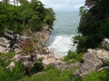 Stone view at Karang Bokor, Sawarna Beach, Indonesia