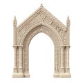 Stone vintage arch door Elements of the architecture of buildings in the Gothic style on isolated transparent background png.