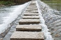 Stone walkway cross stream Royalty Free Stock Photo