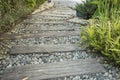 stone on walkway in garden Royalty Free Stock Photo