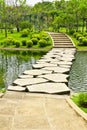 Stone walkway on water