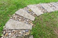 Stone walkway winding in garden Royalty Free Stock Photo