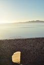 Stone wall arch sand beach Sea of Cortez, Baja, Mexico