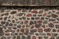 Stone wall of the aztec pyramid, Teotihuacan, Mexico