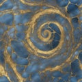 stone wall background A blue marble spiral background with golden cracks. The marble has a smooth and shiny surface, Royalty Free Stock Photo